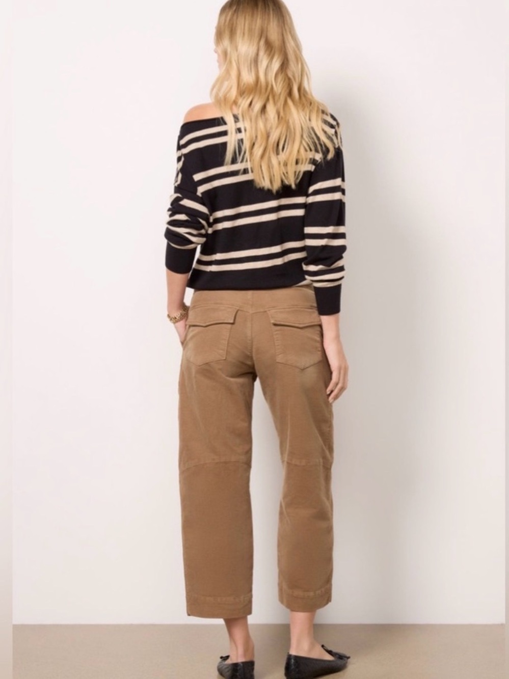 Kut from the Kloth Cropped Wide-Leg Corduroy Pants in Camel - Picture 2 of 7